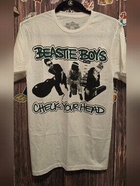 Beastie Boys  Check Your Head Graphic Tee - White with Teal & Black Print